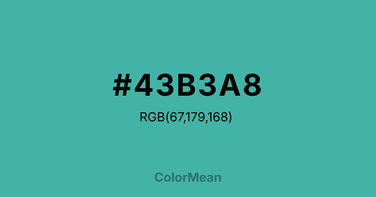 #43B3A8 color swatch