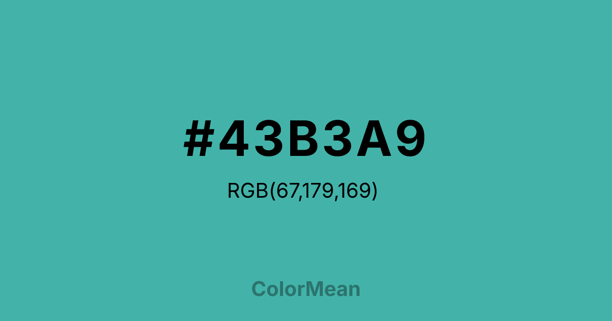 #43B3A9 color swatch