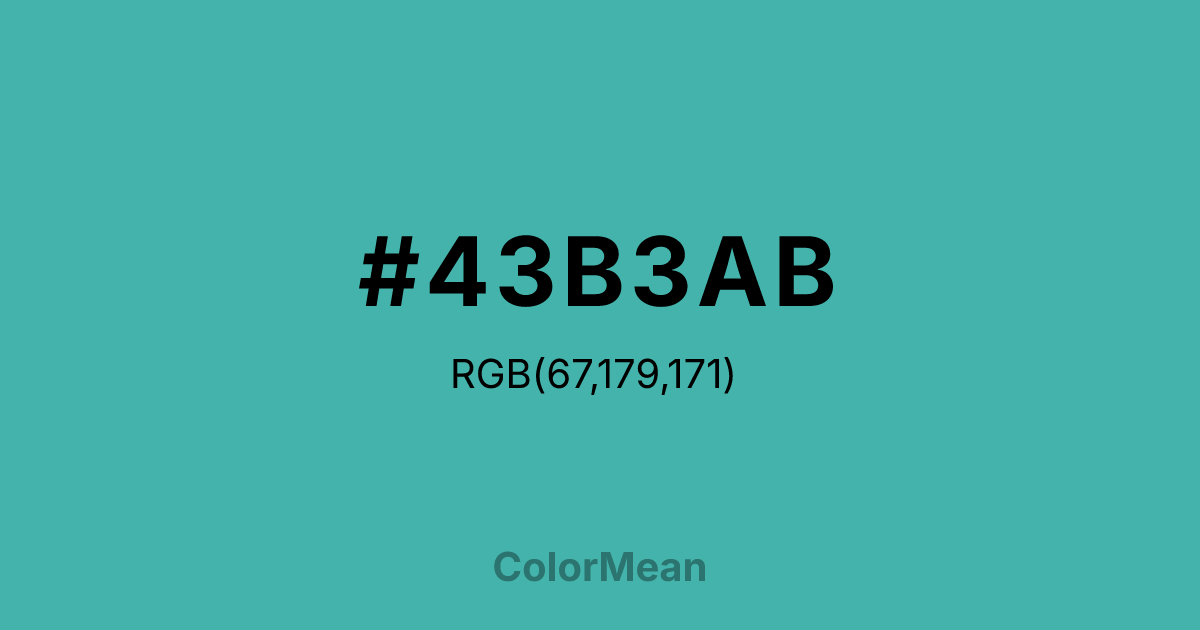 #43B3AB color swatch