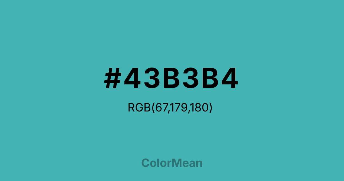 #43B3B4 color swatch
