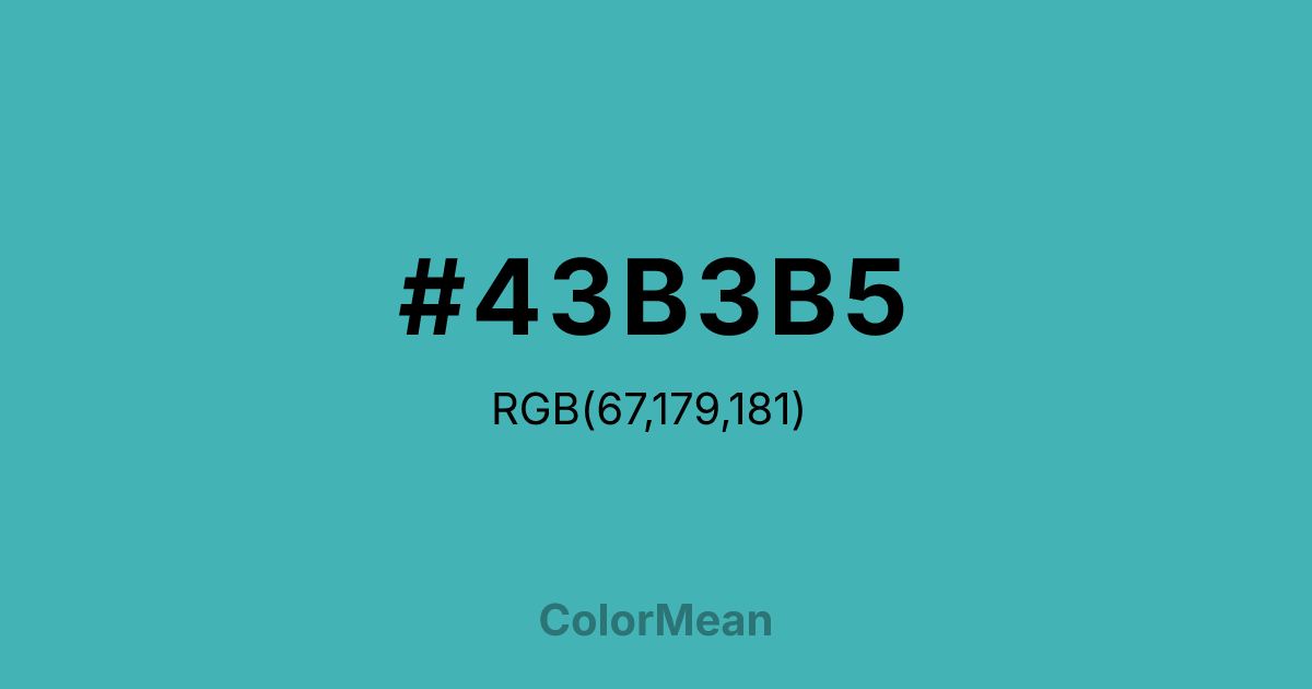 #43B3B5 color swatch