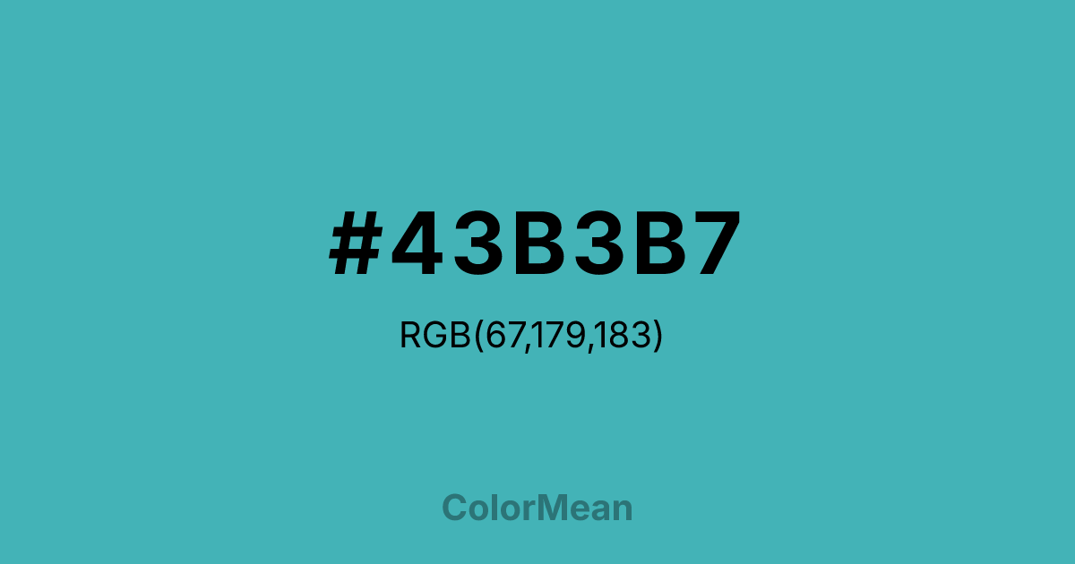 #43B3B7 color swatch