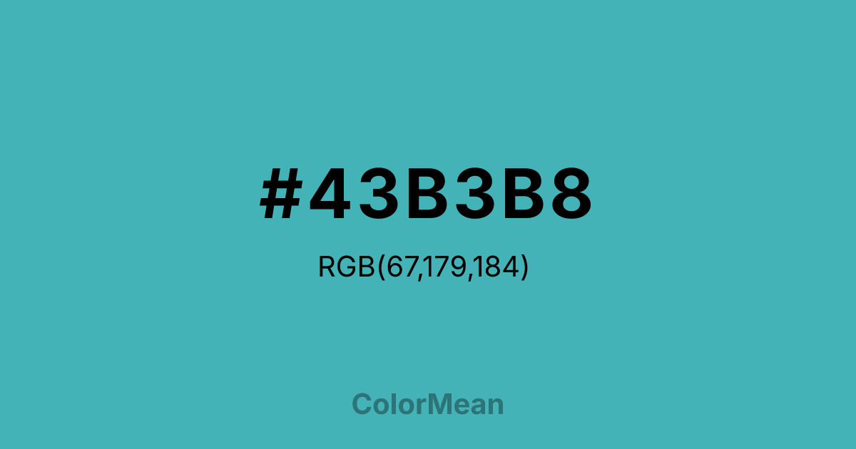 #43B3B8 color swatch