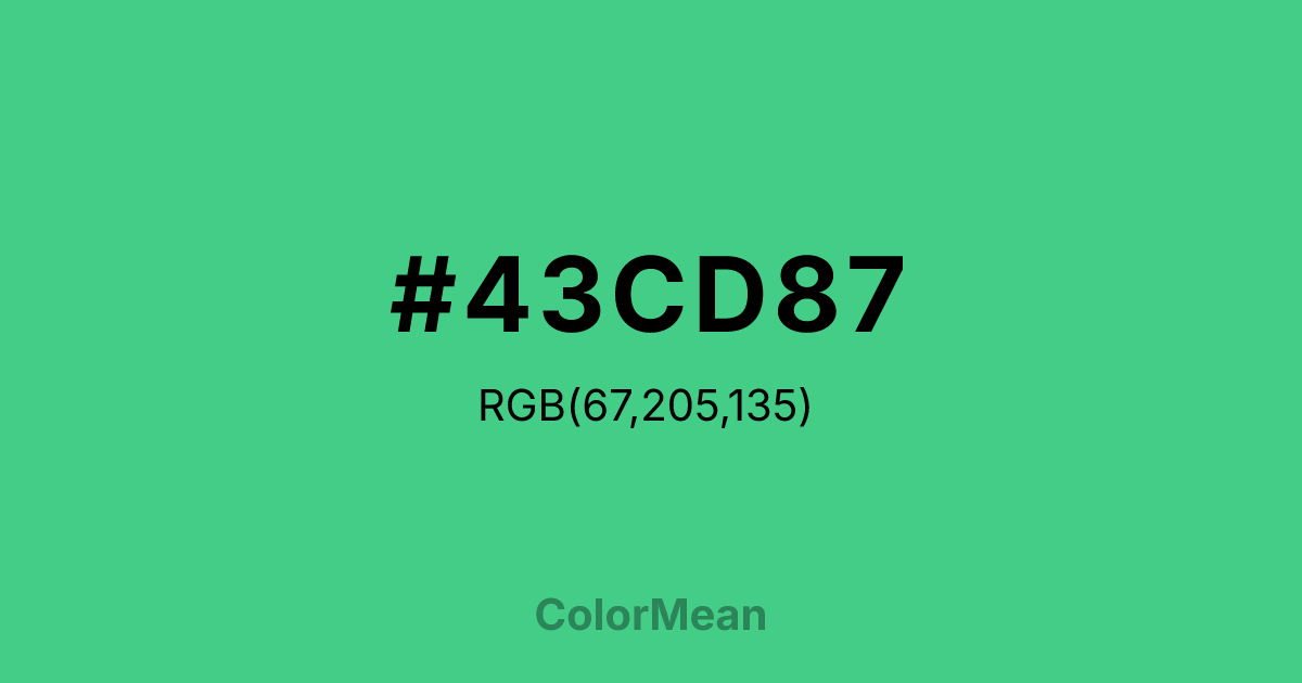 #43CD87 color swatch