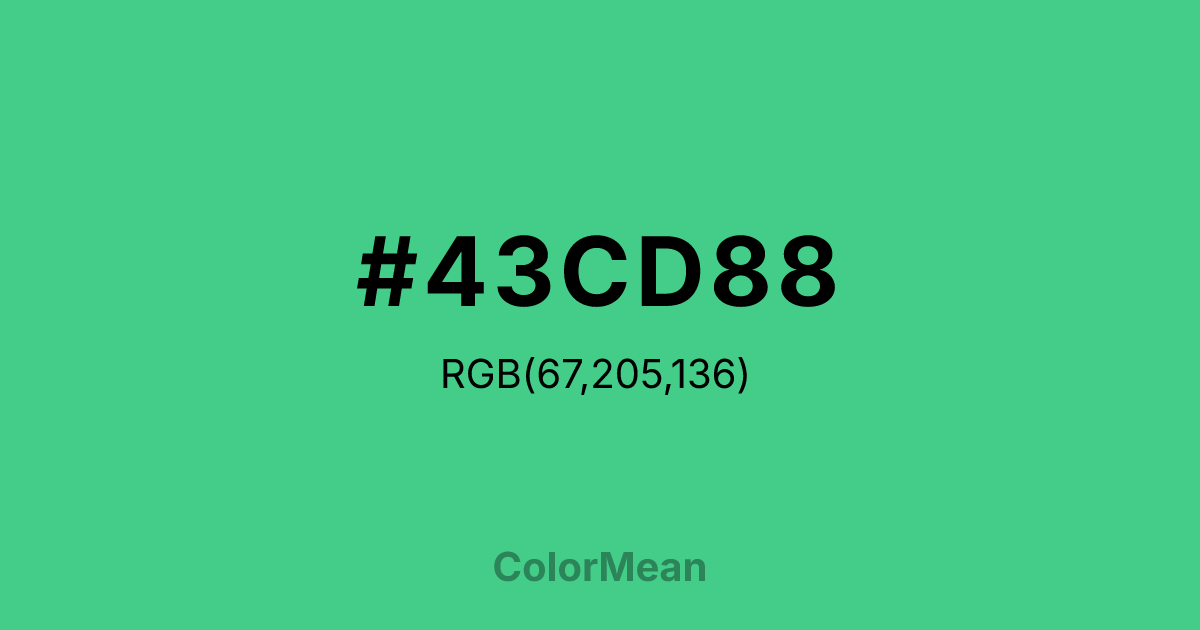 #43CD88 color swatch