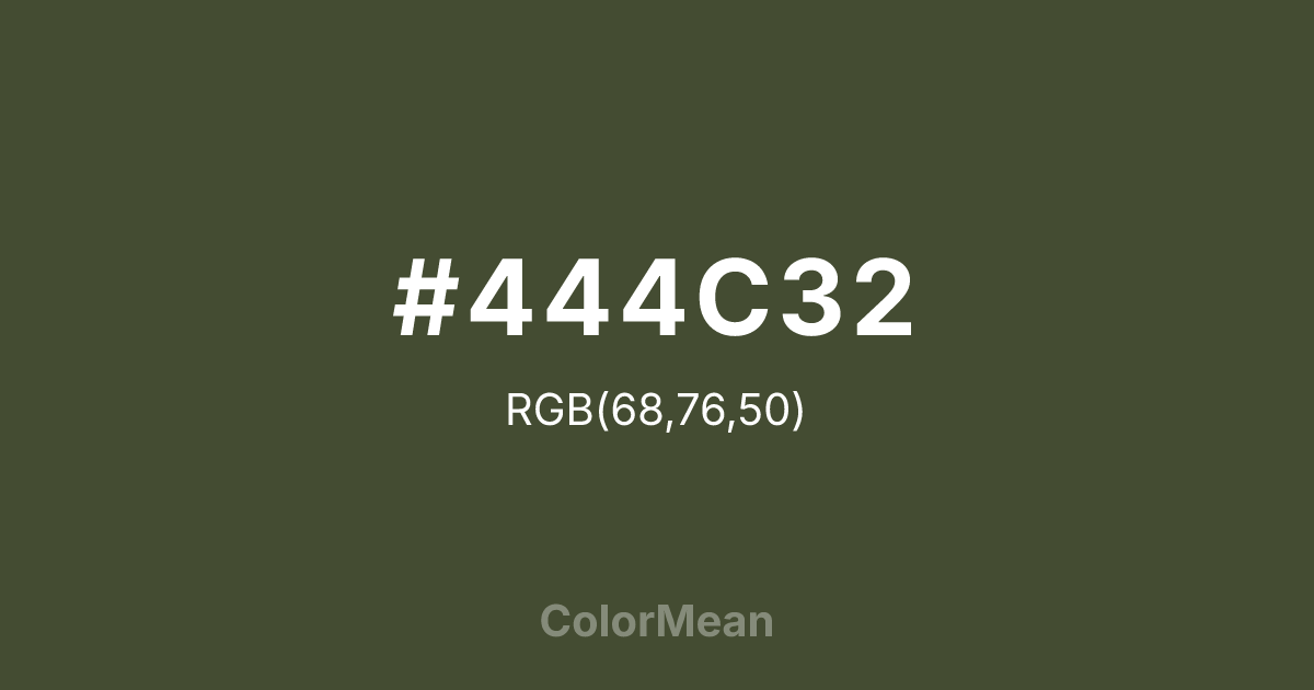 #444C32 color swatch