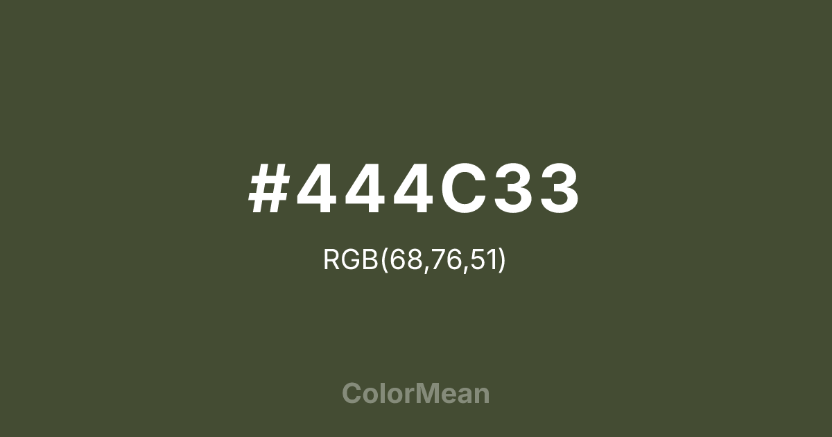 #444C33 color swatch
