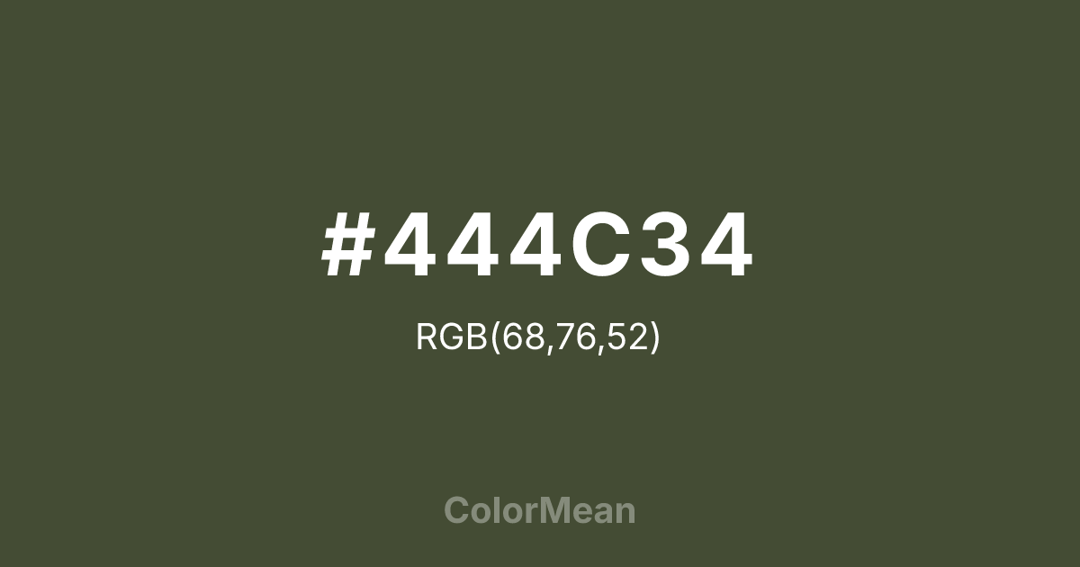 #444C34 color swatch