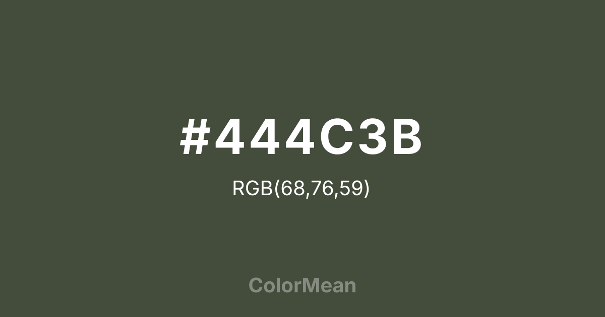 #444C3B color swatch