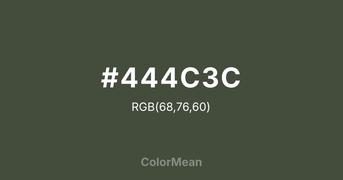 #444C3C color swatch