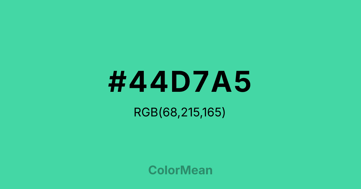 #44D7A5 color swatch