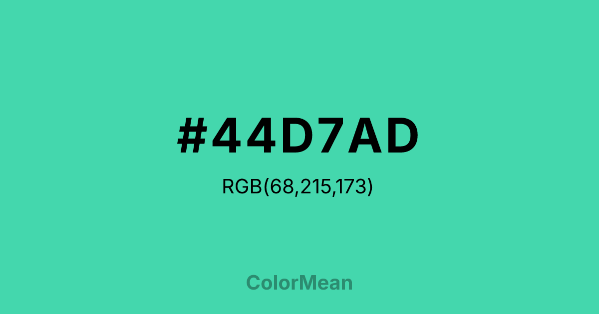 #44D7AD color swatch