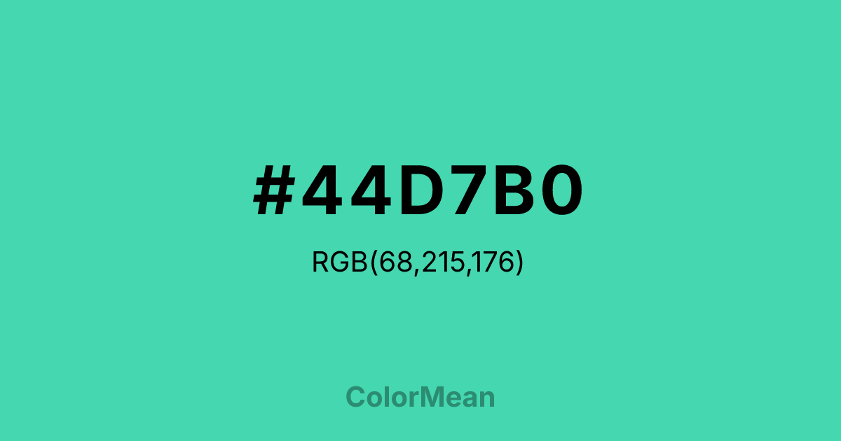#44D7B0 color swatch
