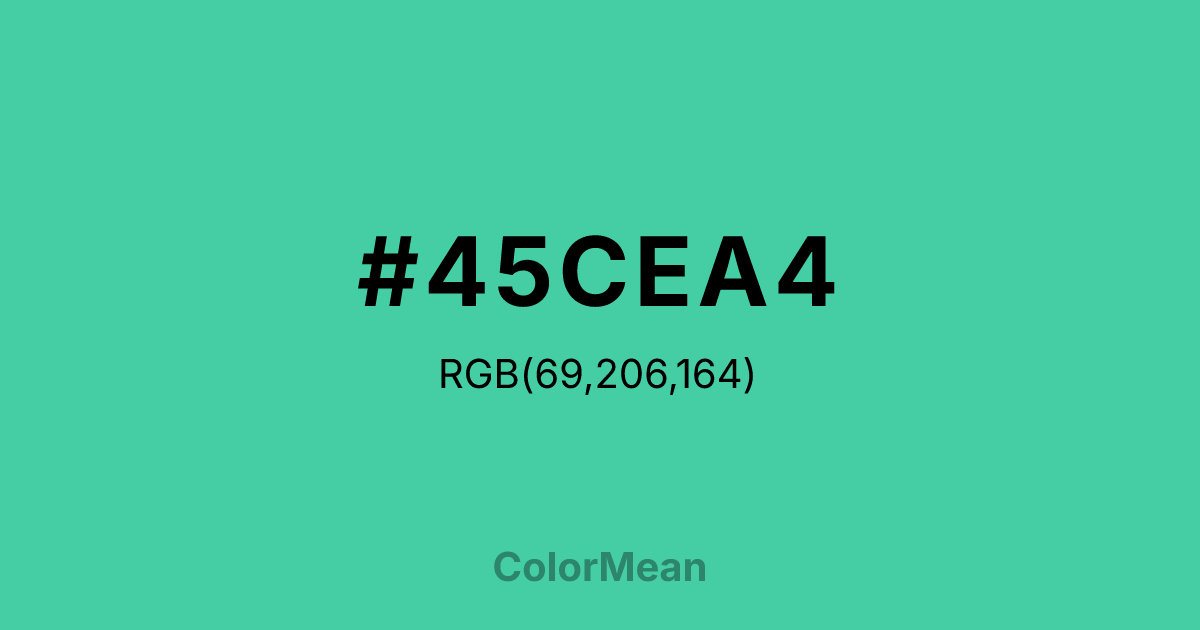 #45CEA4 color swatch