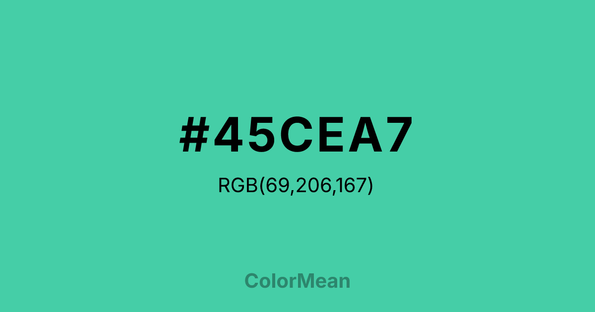 #45CEA7 color swatch