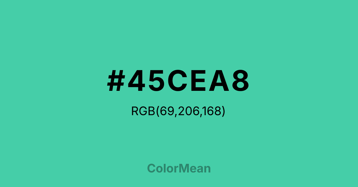 #45CEA8 color swatch
