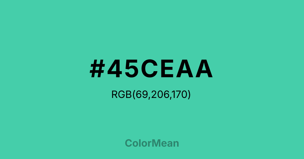 #45CEAA color swatch