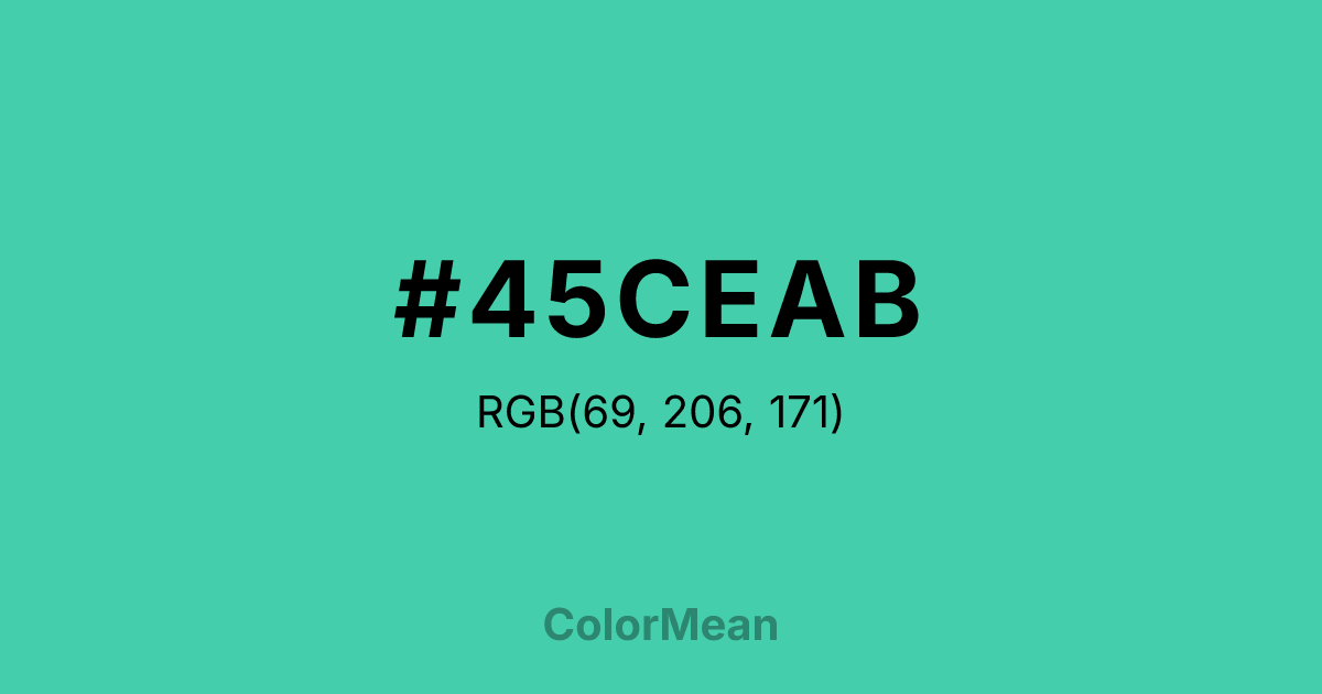 #45CEAB color swatch