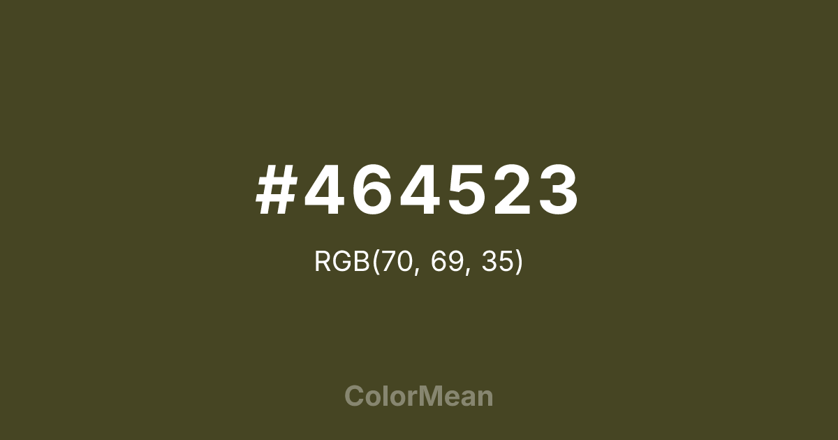 #464523 color swatch