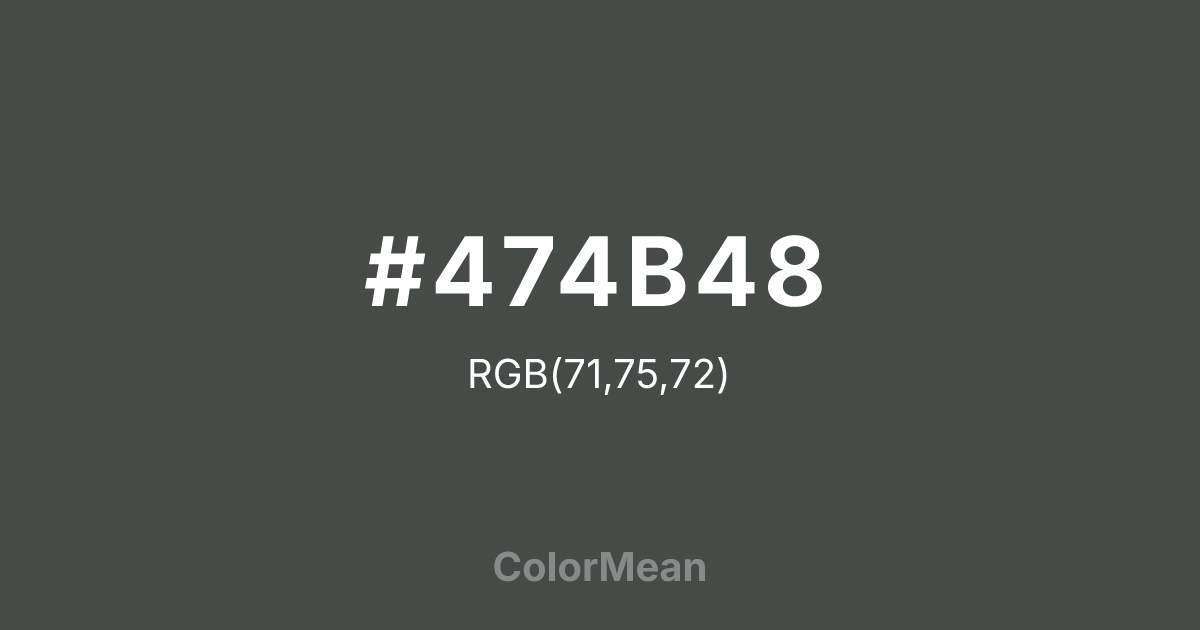 #474B48 color swatch