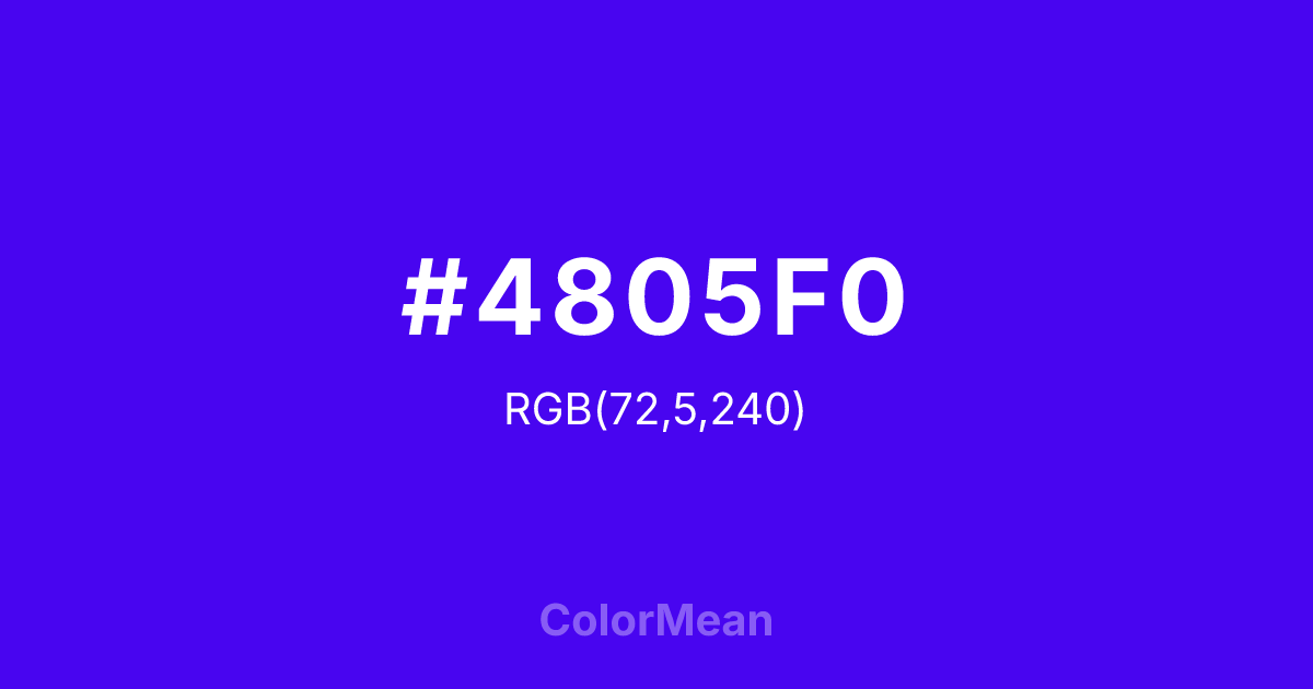 #4805F0 color swatch