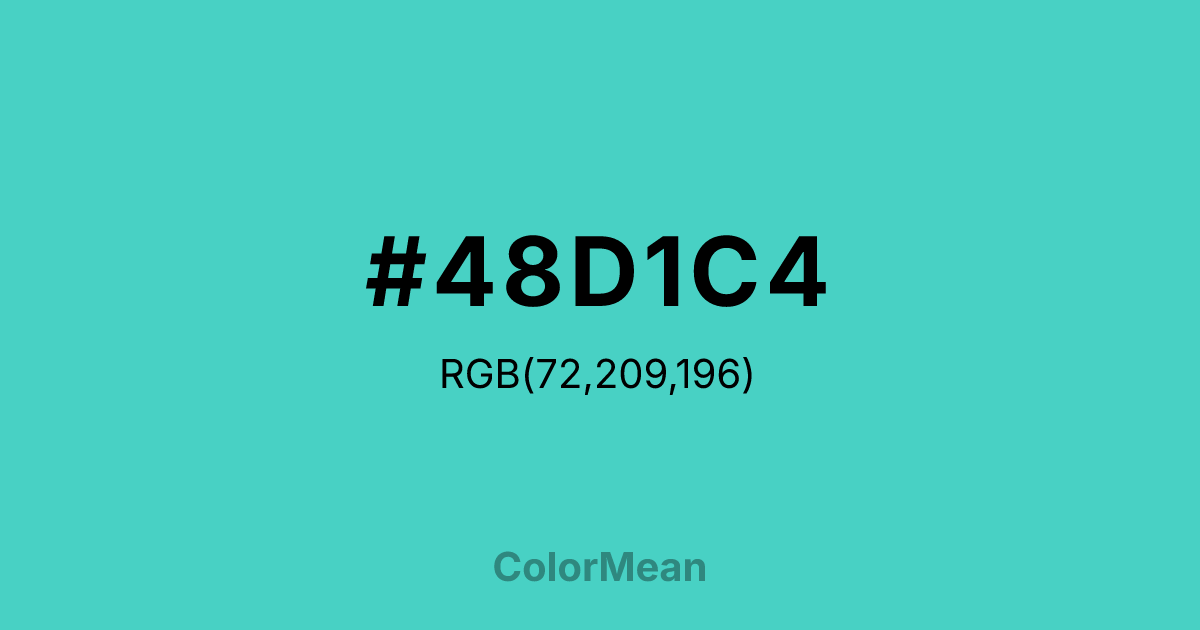 #48D1C4 color swatch