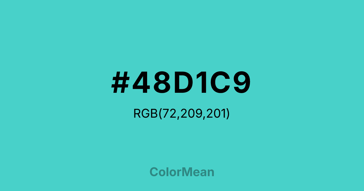 #48D1C9 color swatch