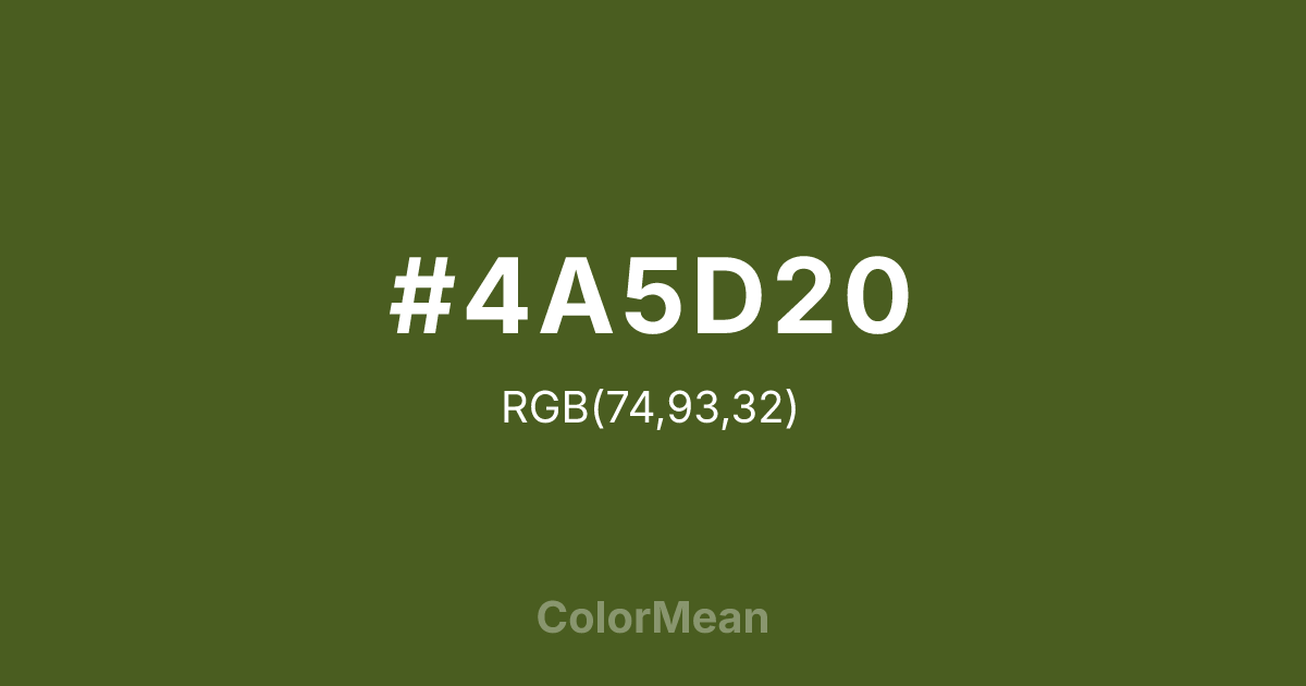 #4A5D20 color swatch