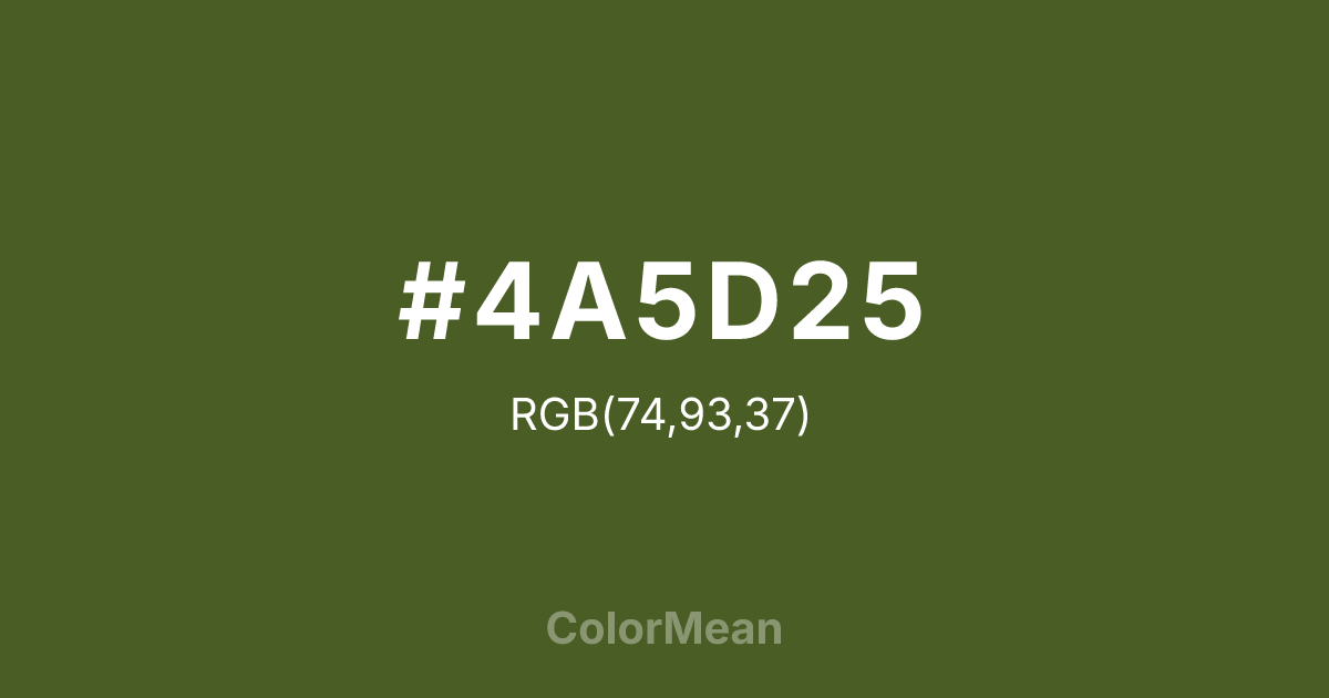 #4A5D25 color swatch