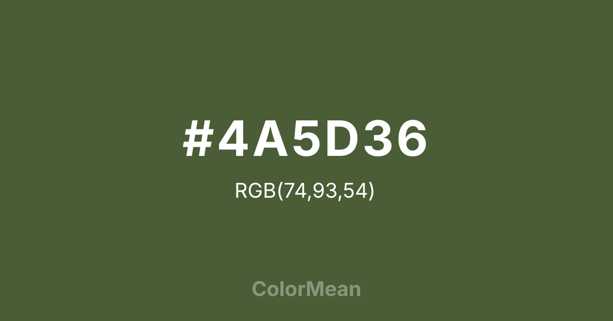 #4A5D36 color swatch