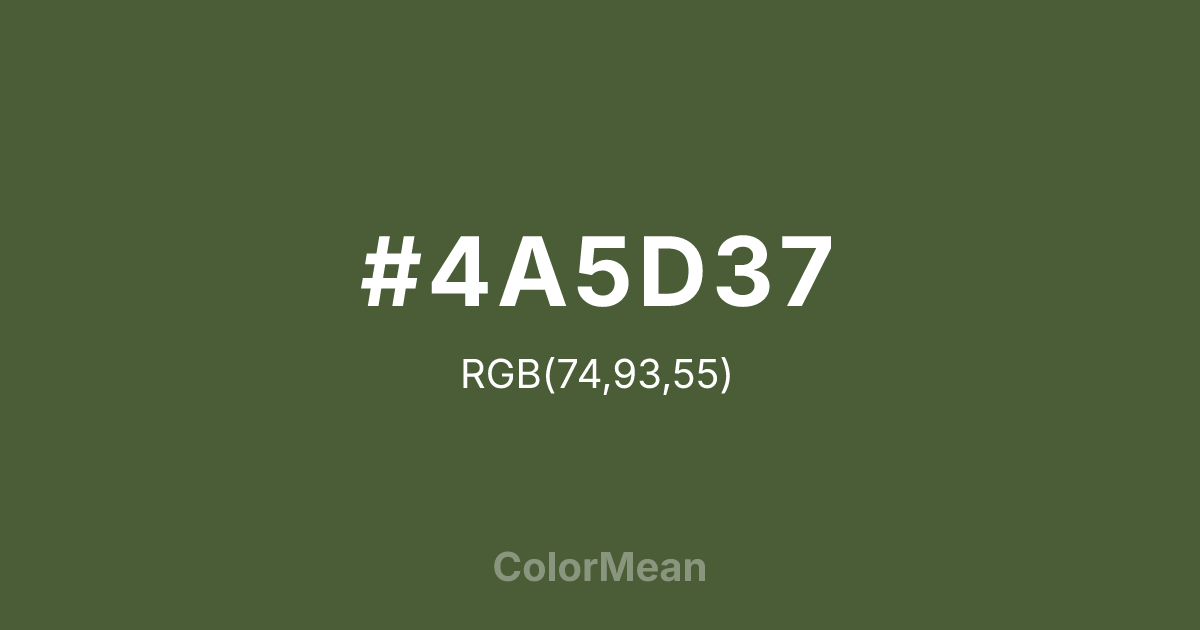 #4A5D37 color swatch