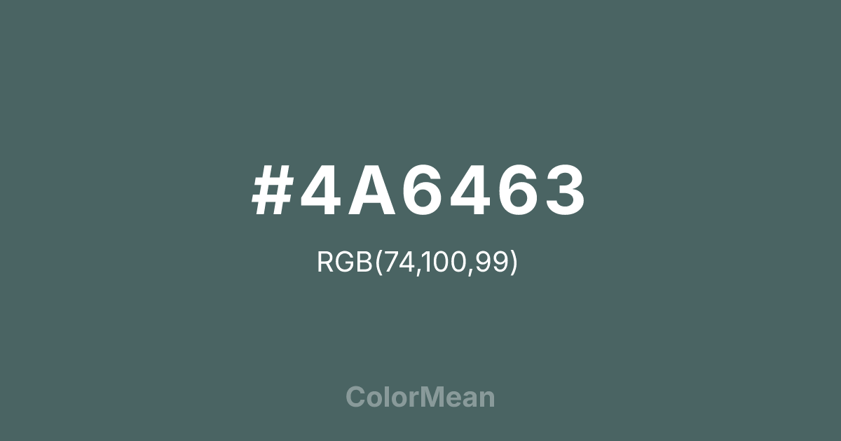 #4A6463 color swatch