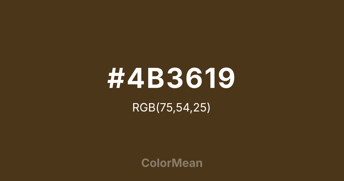 #4B3619 color swatch