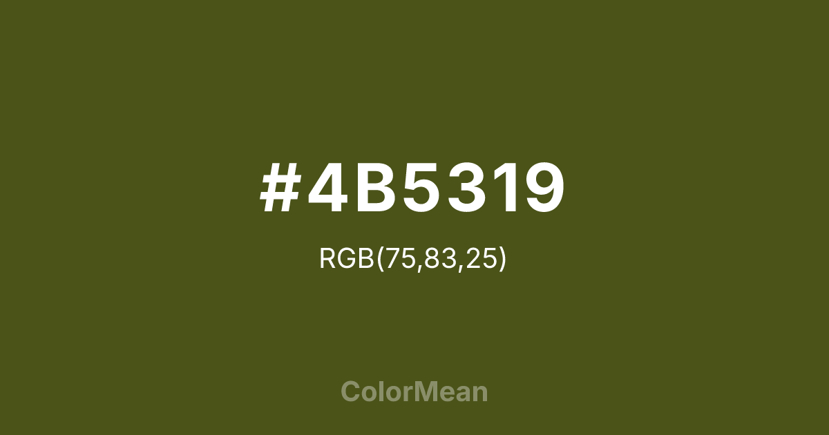 #4B5319 color swatch