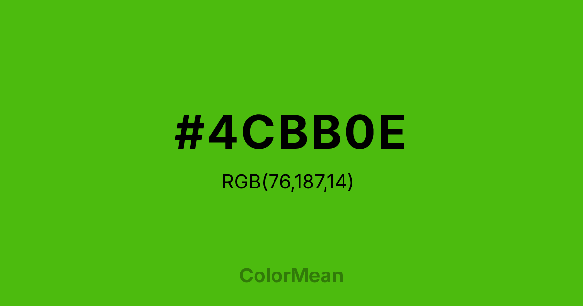 #4CBB0E color swatch