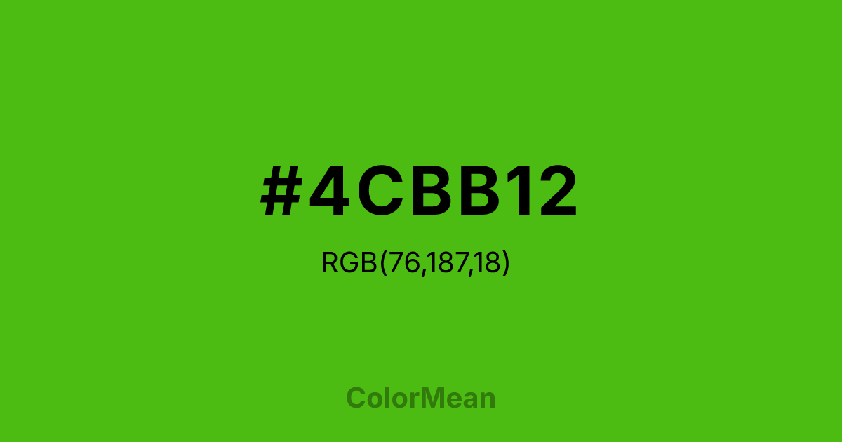 #4CBB12 color swatch