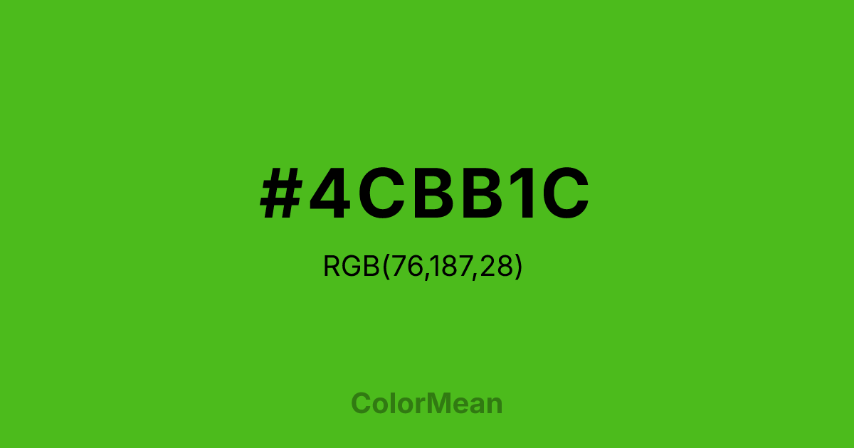 #4CBB1C color swatch