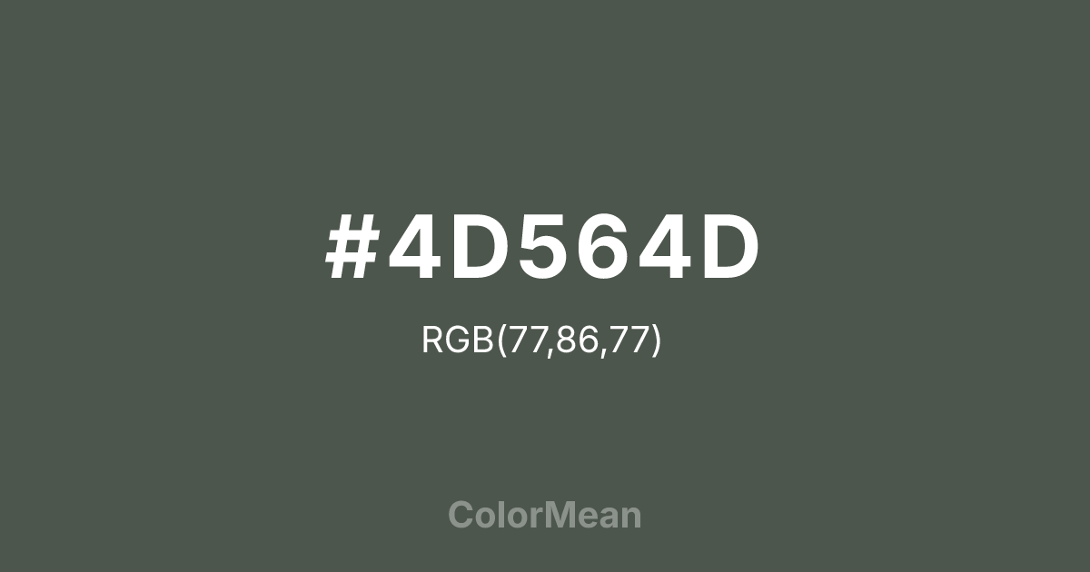 #4D564D color swatch