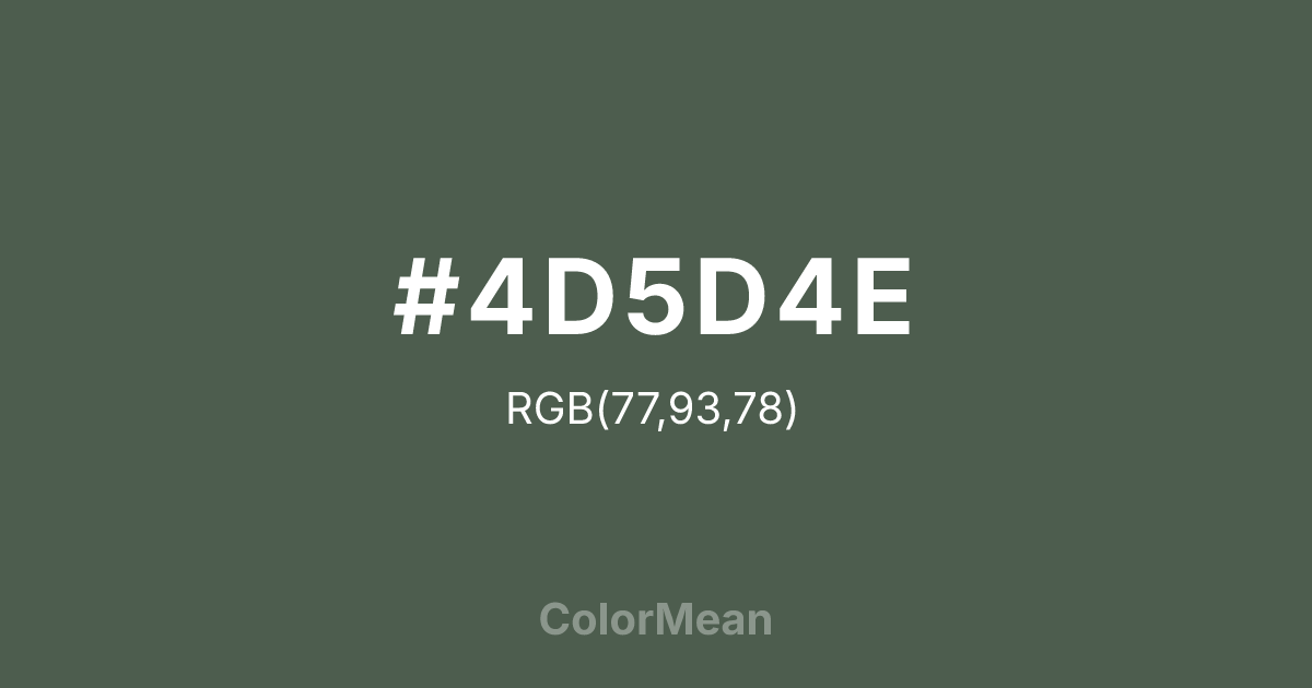 #4D5D4E color swatch