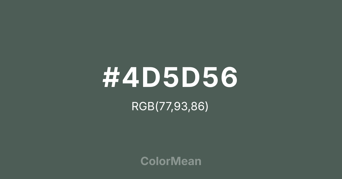 #4D5D56 color swatch