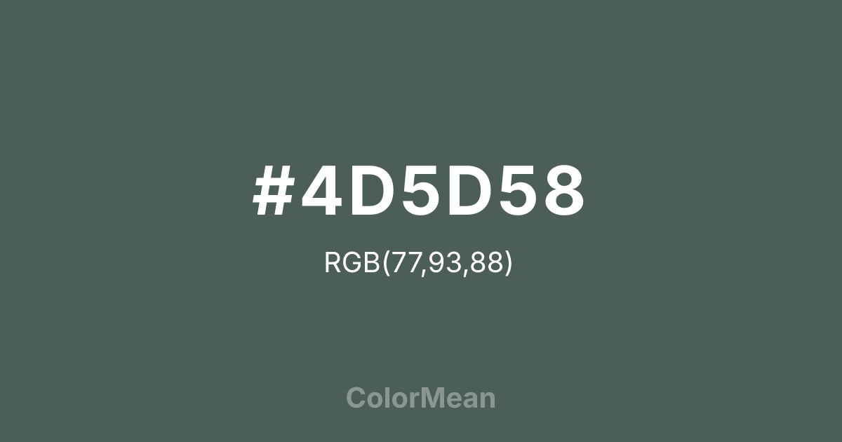 #4D5D58 color swatch