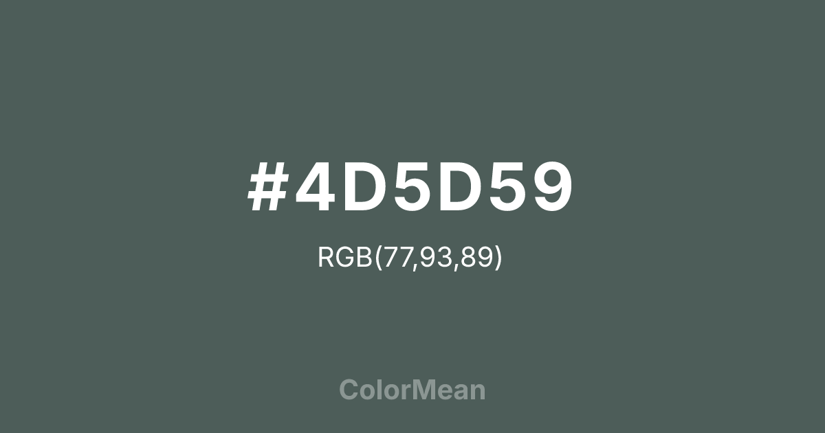 #4D5D59 color swatch