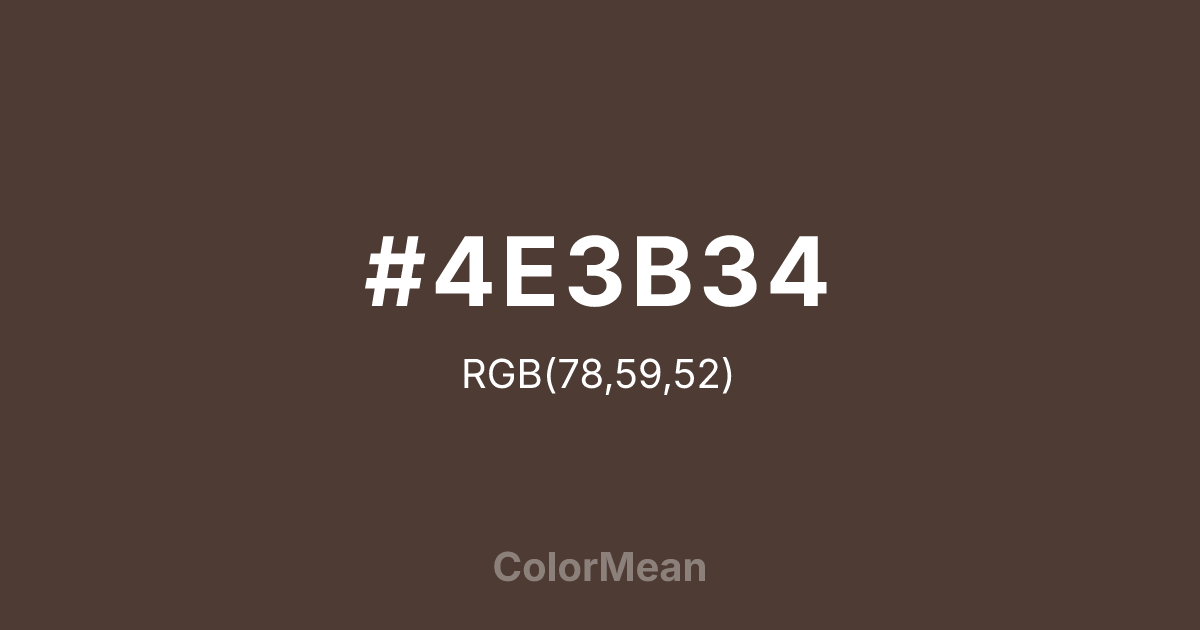 #4E3B34 color swatch