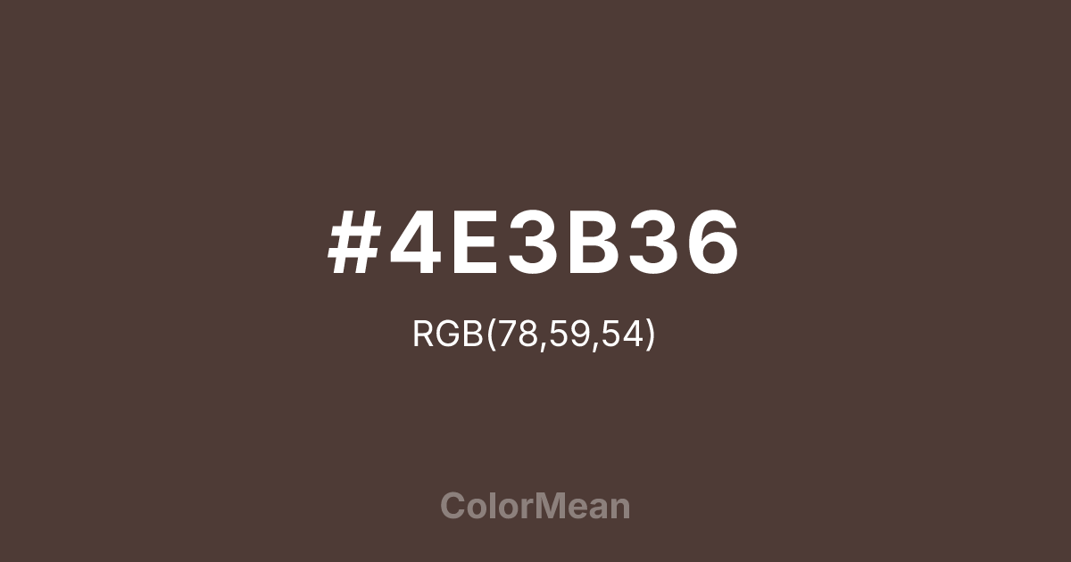 #4E3B36 color swatch