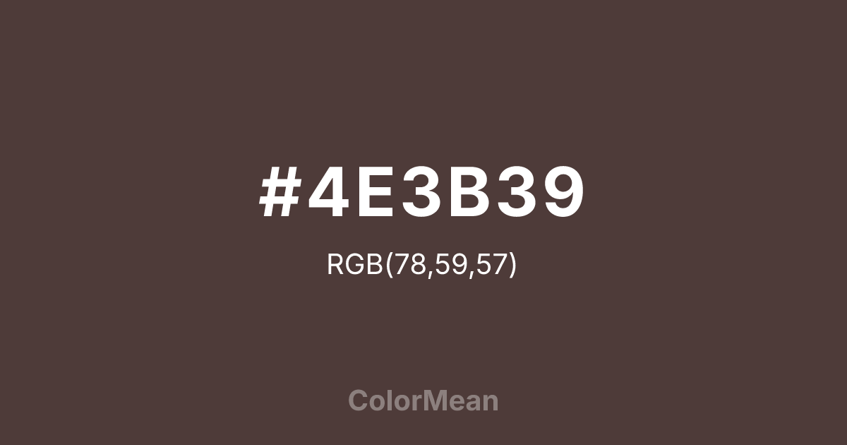 #4E3B39 color swatch