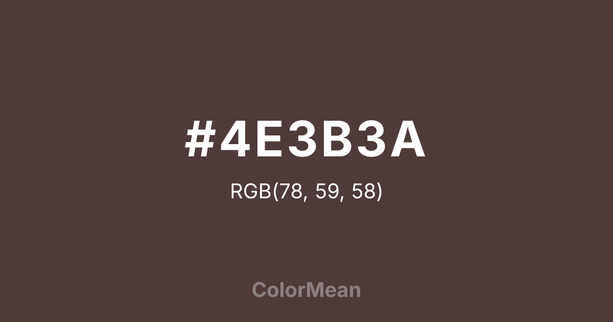 #4E3B3A color swatch