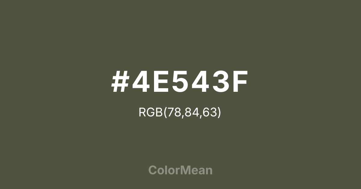 #4E543F color swatch