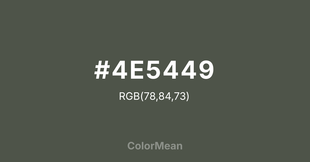 #4E5449 color swatch