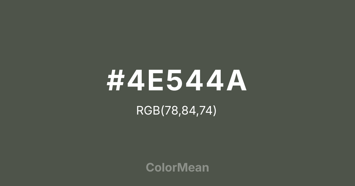 #4E544A color swatch