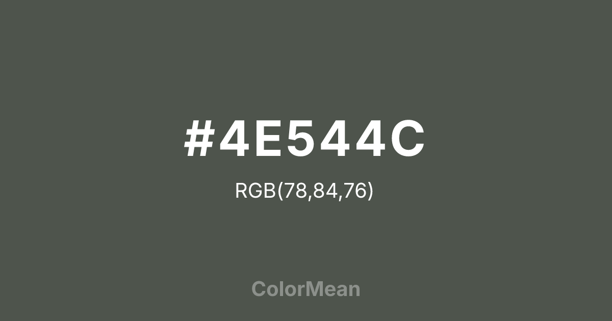 #4E544C color swatch